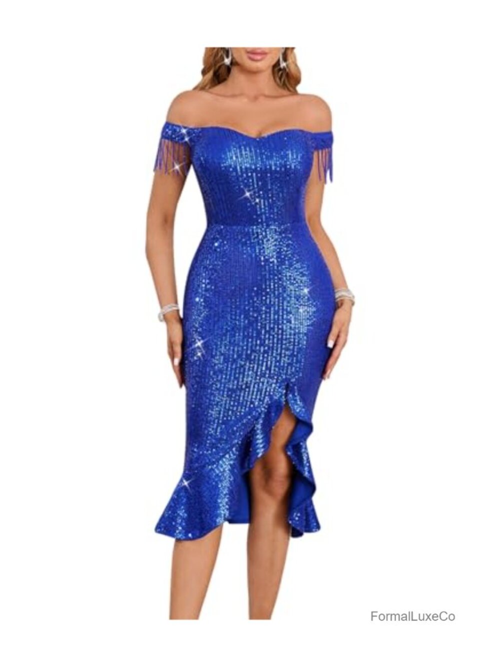 Strapless Sequin Bodycon Mini Dress Mesh Panel Cocktail Party